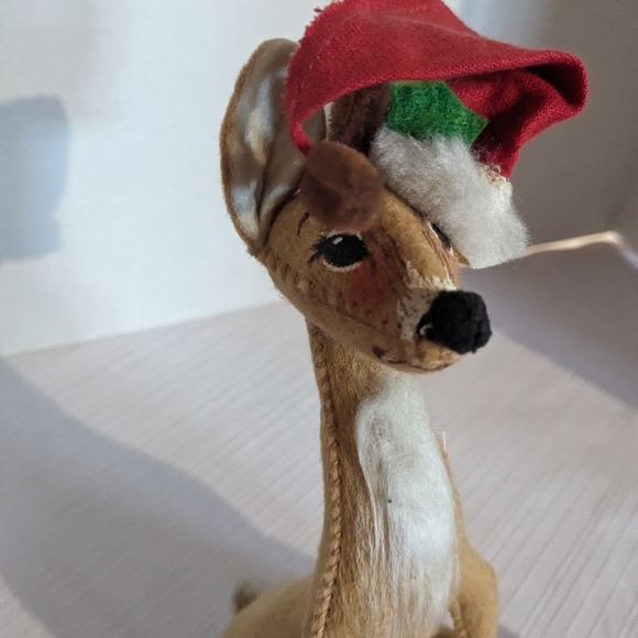 Annalee 1965 reindeer 8" mobilitee plush doll Christmas holidays USA - Picture 10 of 11